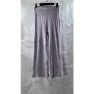 BCBGENERATION Women's Orchid Purple Rib Knit High-Rise Wide-Leg Casual Pant SZ S